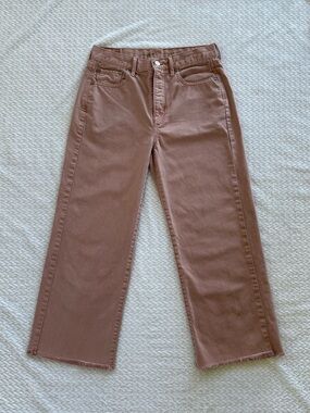 American Eagle Wide Leg Crop Jeans in Rosy Mauve Size 4